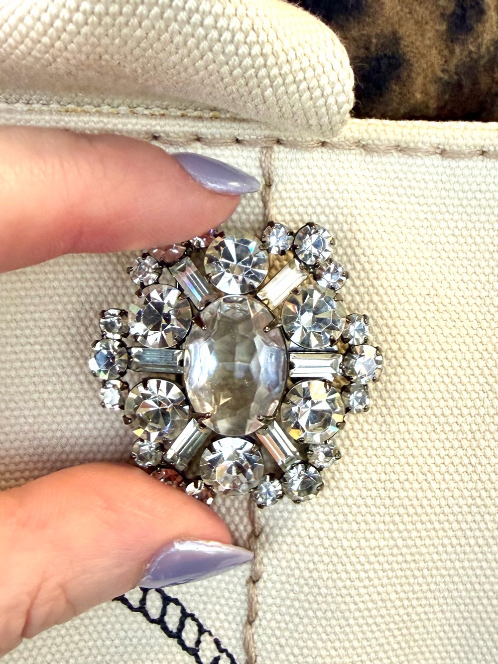 D’Orlan Vintage Clear Crystal Brooch